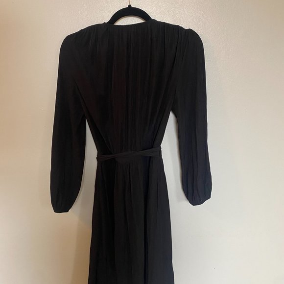 Aritzia Wilfred Black Japanese Polyester Diane Wrap Dress, S - Picture 5 of 7
